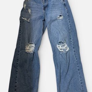 Refuge Baggy Blue Wide Leg Jeans